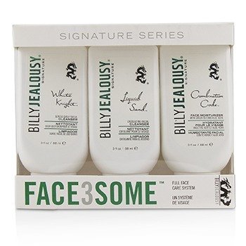 Billy Jealousy Kit Face3Some: crema idratante viso 88 ml + detergente esfoliante viso 88 ml + detergente viso delicato quotidiano 88 ml