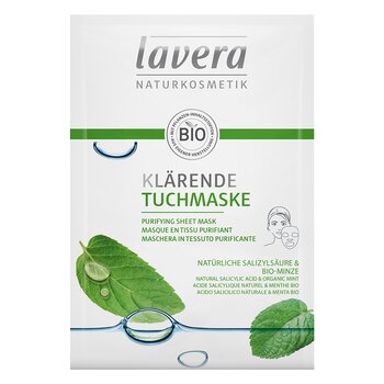 Lavera Maschera in tessuto - Purificante (con acido salicilico naturale e menta organica)