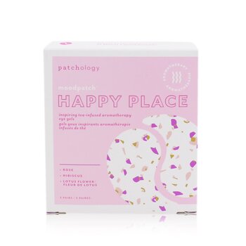 Moodpatch - Gel per gli occhi aromaterapici con infuso di tè Happy Place (rosa + ibisco + fiore di loto)