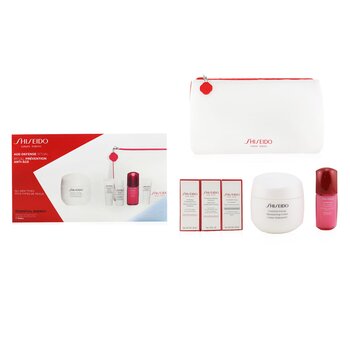 Shiseido Age Defense Ritual Essential Energy Set (per tutti i tipi di pelle): Crema Idratante 50ml + Schiuma Detergente 5ml + Ammorbidente Arricchito 7ml + Concentrato Ultimune 10ml + Definitore Occhi 5ml