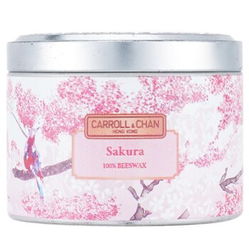 Candela di latta 100% cera d'api - Sakura