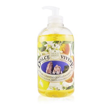 Dolce Vivere Sapone Liquido Vegano - Capri - Fiori d'Arancio, Mandarino Glassato e Basilico