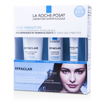 Effaclar Dermatological Acne System: Gel Cleanser 100ml + Clarifying Solution 100ml + Acne Treament 20ml