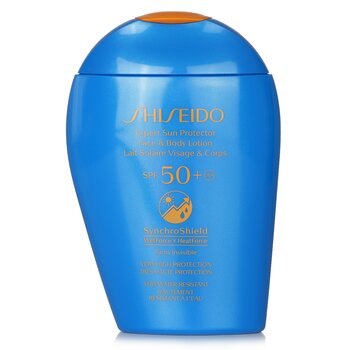 Shiseido Expert Sun Protector SPF 50+UVA Lozione viso e corpo (diventa invisibile, protezione molto alta, molto resistente allacqua)