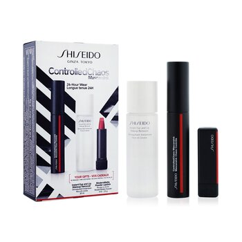 Set di mascara per il caos controllato (1x mascara per il caos controllato, 1x rossetto in polvere opaco moderno, 1x struccante istantaneo per occhi e labbra)