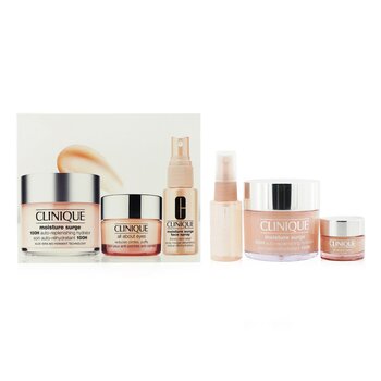 Clinique Moisture Surge Set: Moisture Surge 100H 125ml+ All About Eyes 15ml+ Moisture Surge Face Spray Sollievo dalla pelle assetata 30ml