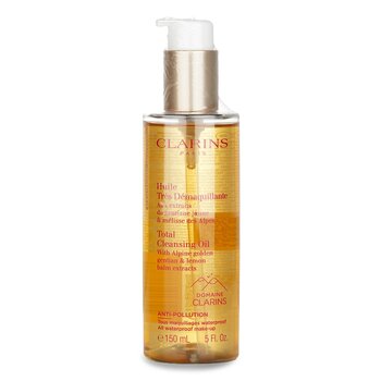 Clarins Olio Detergente Totale con Estratti di Genziana Dorata Alpina e Melissa (Tutto il Make-up Waterproof)