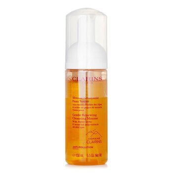 Clarins Mousse Detergente Rinnovatrice Delicata con Estratti di Polpa di Erbe Alpine ed Estratti di Tamarindo