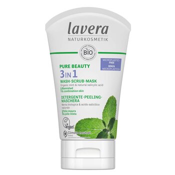 Lavera Pure Beauty 3 in 1 Detergente, Scrub, Maschera - Per pelli impure e miste