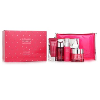 Estee Lauder Nutriente Super-Melograno Nourish All Night Set: Crema Notte+Lozione Lattea+Lozione Umidità Intensa+Forma Detergente...