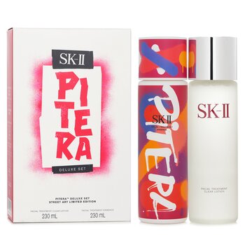 SK II Pitera Deluxe Set (Street Art Edizione Limitata): Trattamento Viso Clear Lotion 230ml + Trattamento Viso Essence (Rosso) 230ml