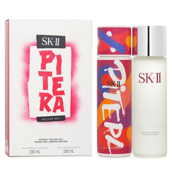 Pitera Deluxe Set (Street Art Edizione Limitata): Trattamento Viso Clear Lotion 230ml + Trattamento Viso Essence (Rosso) 230ml