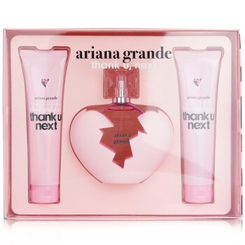 Thank U Next Coffret: Eau de Parfum Spray 100 ml/3,4 oz + Souffle per il corpo 100 ml/3,4 oz + Bagnoschiuma e gel doccia 100 ml/3,4 oz