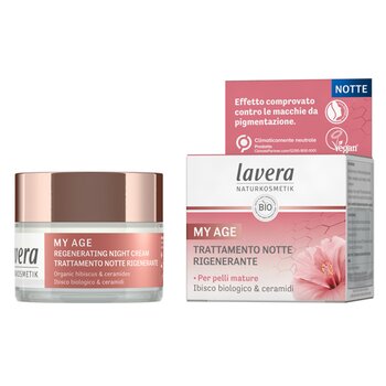 Lavera My Age Crema Notte Rigenerante Con Ibisco Biologico E Ceramidi - Per Pelli Mature