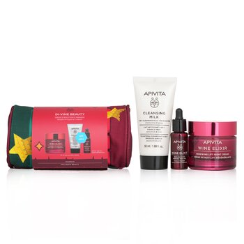 Apivita Di-Vine Beauty (Wine Elixir- Night) Set Regalo: Crema Notte Renewing Lift 50ml+ Olio Viso 10ml+ Latte Detergente 50ml+ Bustina