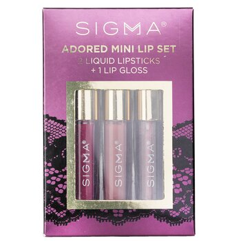 Sigma Beauty Adored Mini Lip Set (2 rossetti liquidi + 1 lucidalabbra)