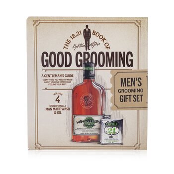 18.21 Man Made Book of Good Grooming Gift Set Volume 4: Vaniglia speziata (Detergente 532 ml + Olio 60 ml)