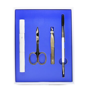Eyeko Kit per la cura delle sopracciglia: spazzola per sopracciglia e bobina + forbici + pinzette + rasoio per sopracciglia + custodia