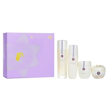 Tatcha Ritual For Firm Skin Set: Camelia Cleansing Oil 150ml + Essence 150ml + Silk Cream 50ml + Rice Polish 60g