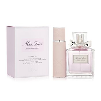 Set regalo bouquet in fiore Miss Dior (100 ml EDT + 10 ml EDT set da viaggio ricaricabile)