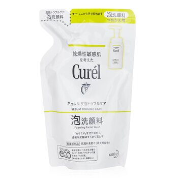Curel Ricarica detergente per il viso schiumogeno per la cura dei problemi di sebo