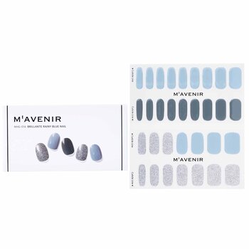 Mavenir Adesivo per unghie (blu) - # Brillante Rainy Blue Nail