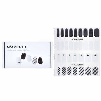 Mavenir Adesivo per unghie (bianco) - # Black Shepherd Check Nail