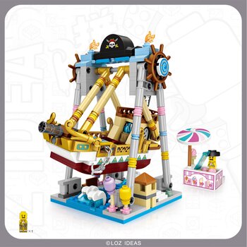Loz LOZ Dream Amusement Park Series - Set di mattoncini per la costruzione di una nave pirata