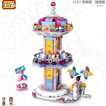 Loz LOZ Dream Amusement Park Series - Set di mattoni da costruzione Drop Tower