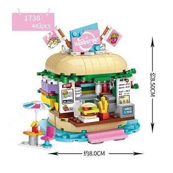 Loz LOZ Dream Amusement Park Series - Set di mattoni da costruzione per hamburger