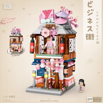 Loz LOZ Street Series - Set di mattoncini per la costruzione di un negozio di kimono