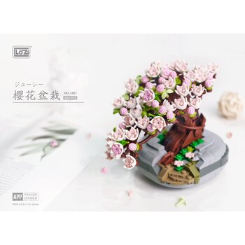 Loz LOZ Mini Blocks - Eternal Flowers Garden Series - Set di mattoni da costruzione per piante in vaso Sakura