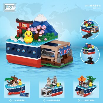 Loz Serie LOZ Duck Fleet - Set di mattoni da costruzione del Monte Fuji Set di mattoni da costruzione