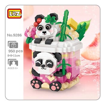 Loz LOZ Mini Blocks - Set di mattoncini da costruzione Panda Peach Oolong