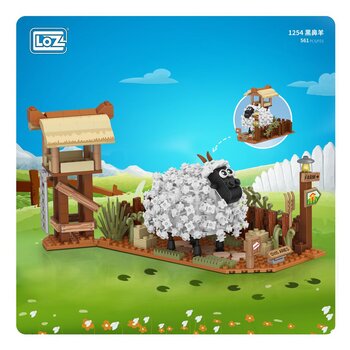 Loz LOZ Mini Blocks Farm Series - Set di mattoncini da costruzione per pecorelle