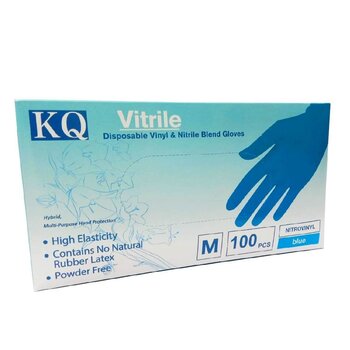 KQ KQ - Guanti monouso in vinile e nitrile in misto Vitrile -blu (M)