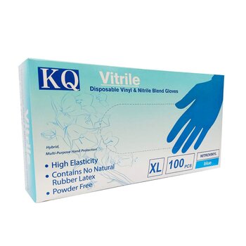 KQ KQ - Guanti monouso in misto vinile e nitrile Vitrile -blu (XL)