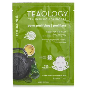 Teaology Maschera viso e collo AHA al tè verde