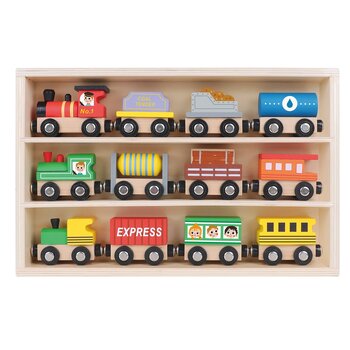 Tooky Toy Co Set di treni in legno