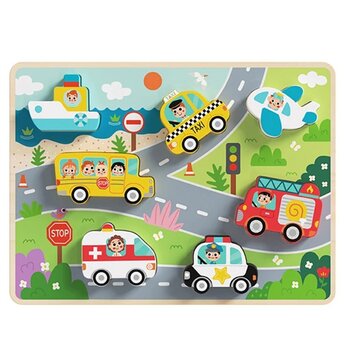 Tooky Toy Co Puzzle grosso - Trasporti