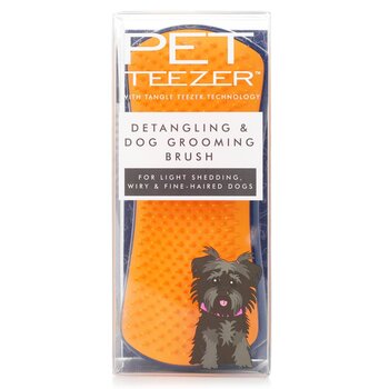 Tangle Teezer Pet Teezer Spazzola districante e per la toelettatura del cane (per cani con pelo sottile e ispido) - # Blu scuro / Arancione