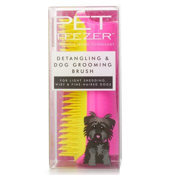 Tangle Teezer Spazzola districante e per la toelettatura del cane (per cani a pelo corto e ispidi) - # Rosa / Giallo