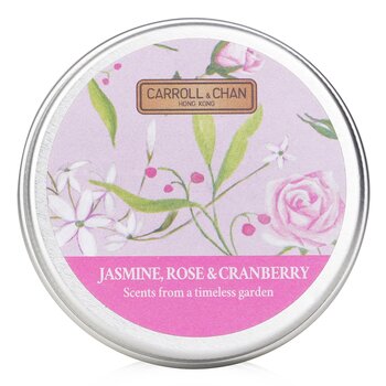 Carroll & Chan Mini candela in latta 100% cera dapi - # Gelsomino, rosa e mirtillo rosso