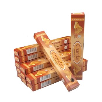 flute Fragranza per guardaroba - Chandan Long Dhoop Sticks - Set da 12 scatole