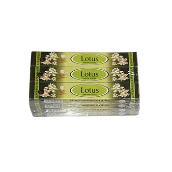 Fragranza per guardaroba Lotus - Bastoncini lunghi Dhoop - 12 scatole