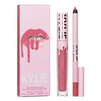 Kylie By Kylie Jenner Kit labbra opache: rossetto liquido opaco 3 ml + matita labbra 1,1 g - # 302 Snow Way Bae