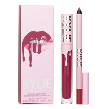 Kylie By Kylie Jenner Kit labbra opache: rossetto liquido opaco 3ml + matita labbra 1,1g - #103 Better Not Pout